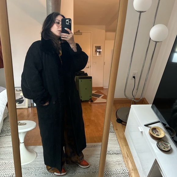 VINTAGE SHEEPSKIN SHEARLING FUR MAXI COAT - Picture 1 of 8